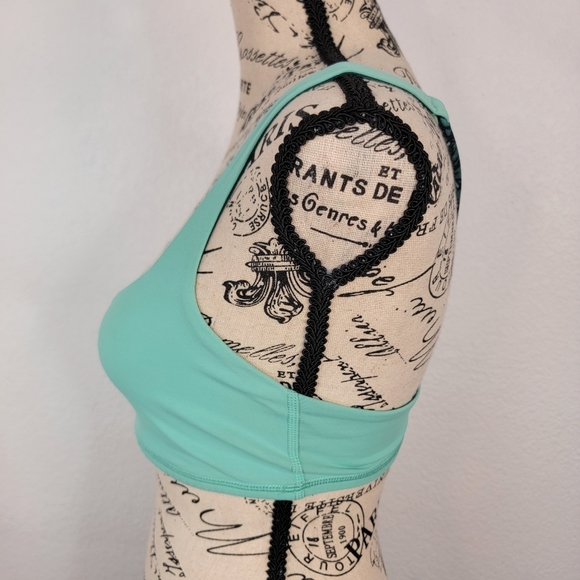 Lululemon Sport Bra Sz 6 Free To Be Wild Teal Green Racer Back - Picture 3 of 5